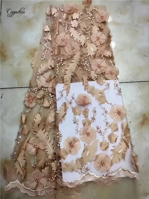 Graceful tulle lace fabric with 3D flower French net beads PNZ522(5yards/lot) many color | Дом и сад