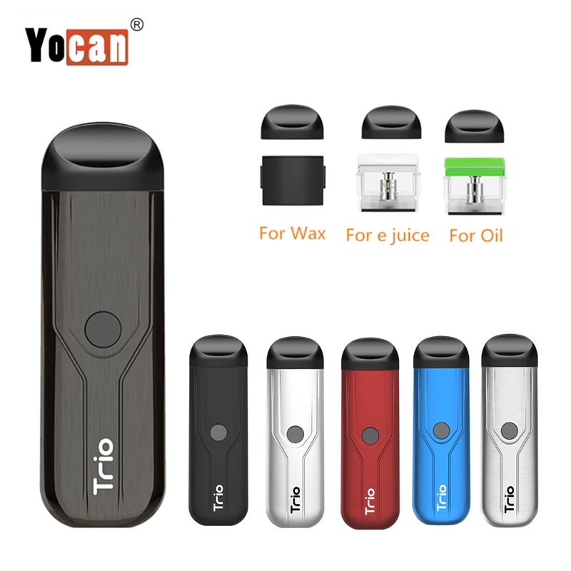 Комплект Vape YOCAN TRIO 3 в 1 комплект испарителя с аккумулятором 500 мАч 0 мл Pod для CBD сока