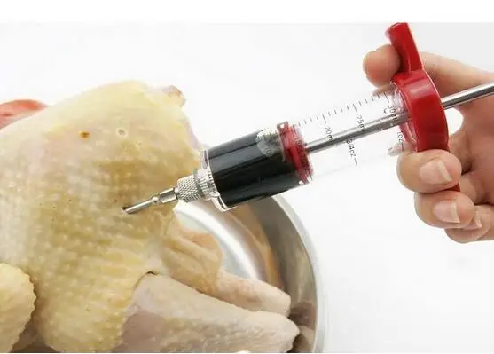 

New Arrive Marinade Injector Flavor Syringe Cooking Meat Poultry Turkey Chicken BBQ Tool