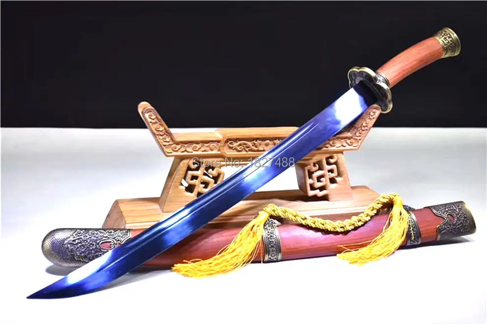REDWOOD SAYA T1095 HIGH CARBON STEEL BLUE BLADE SHARP HANDMADE CHINESE MEI HUA SWORD QING DAO | Дом и сад