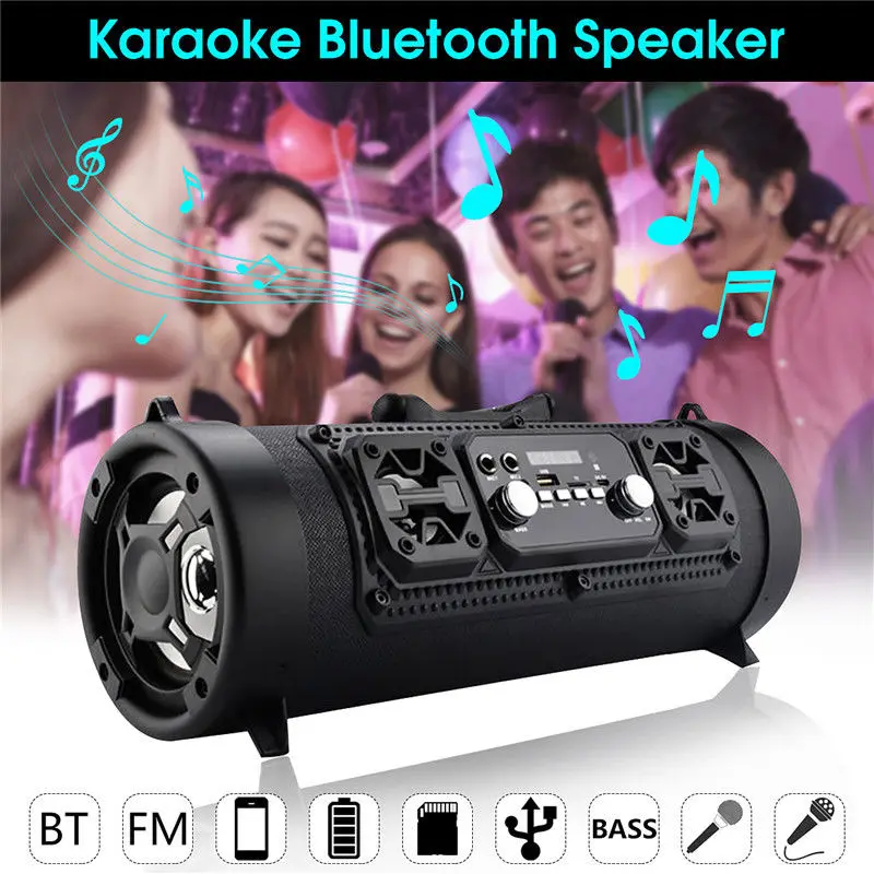 AMTERBEST Портативный на открытом воздухе Bluetooth Динамик Беспроводной сабвуфер