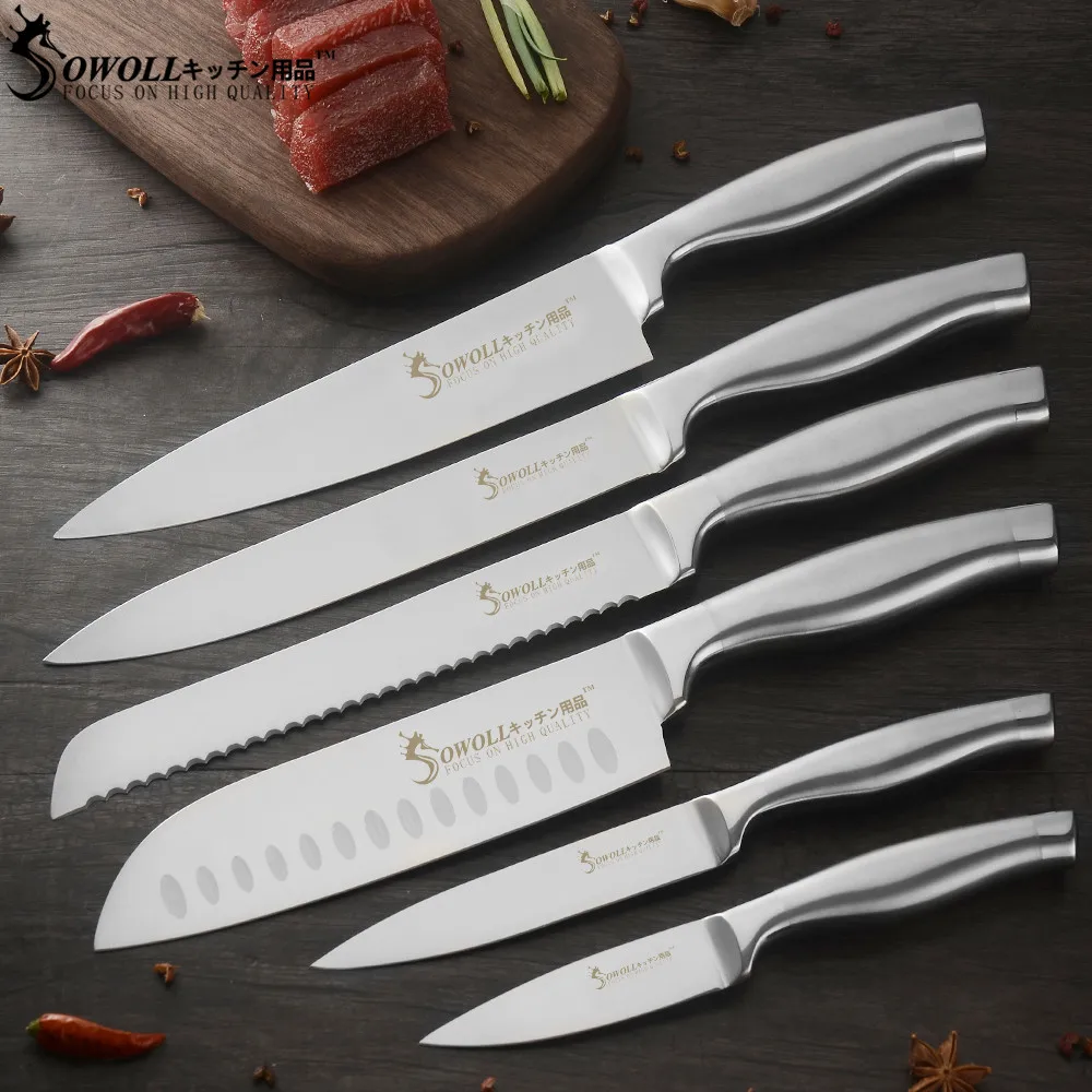 SOWOLL мяса шеф-повар Хлеборезательные Santoku нож для очистки овощей японский Кухня