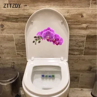 ZTTZDY 23,6*13,7 см фиолетовые цветы, модные настенные наклейки, Фреска WC наклейки для унитаза, украшение дома T2-0300