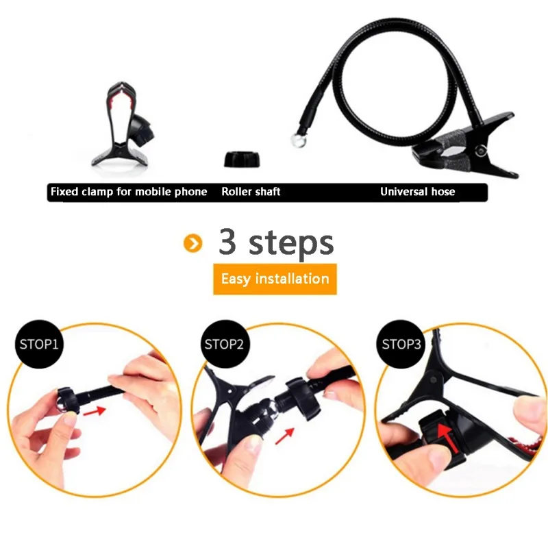 Металлический Ленивый Кронштейн для мобильного телефона прочный двойной зажим
