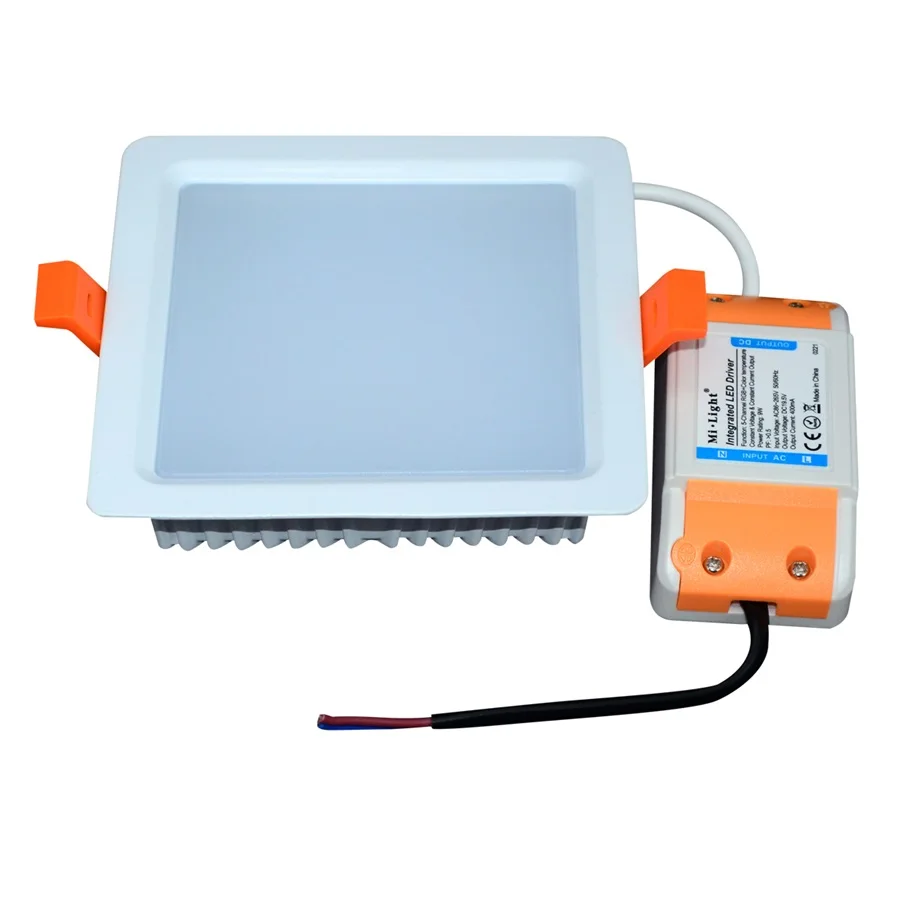Milight 9W RGB CCT квадратный светодиодный светильник AC100~ 240V с регулируемой яркостью светодиодный светильник для смартфона с управлением через приложение