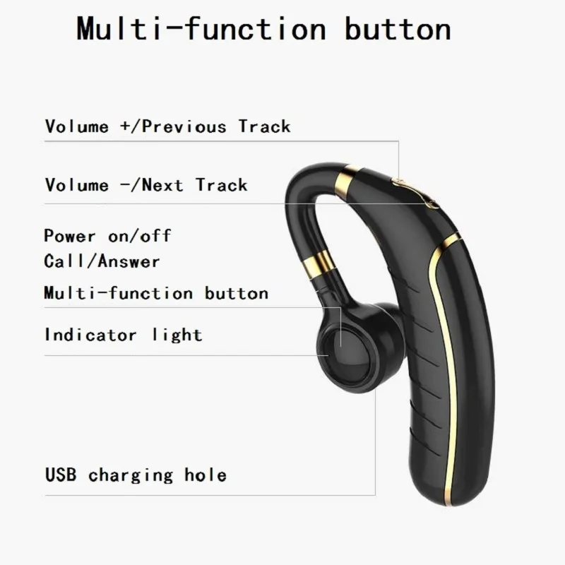 Фото Беспроводные Bluetooth наушники с аккумулятором 260 мАч и большим временем работы в режиме ожидания, наушники-вкладыши с микрофоном, HD музыкальны... №4