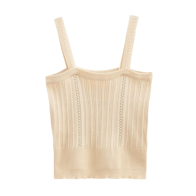 2019 knitting Crop Top Women Hollow Out Elegant Tank Tops Tees Sleeveless Short Tee Shirt High Street Party White Beige Pink | Женская