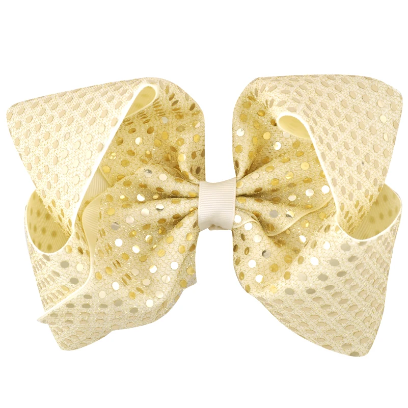 1PC 8 Inch Multi-color Sequin Bow Hairpins Grosgrain Ribbon Alligator Clips Headwear Children Girls Lovely Hair Accessories |