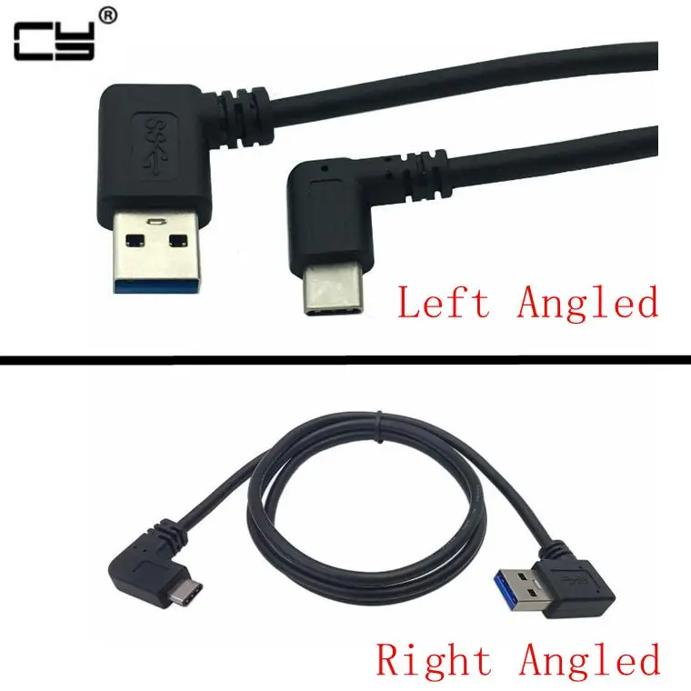 

90 градусов кабель с разъемом USB-C USB 3,0 A к Тип USB C левый и правый угол кабель синхронизации данных и зарядки шнур USB-C адаптер конвертер двойной ...