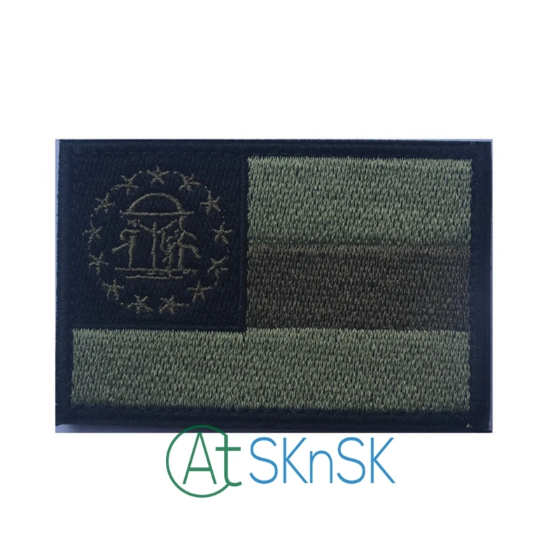 1pcs United States Army Georgia State Flag Stickable Badge Back Patch for Jackets | Дом и сад