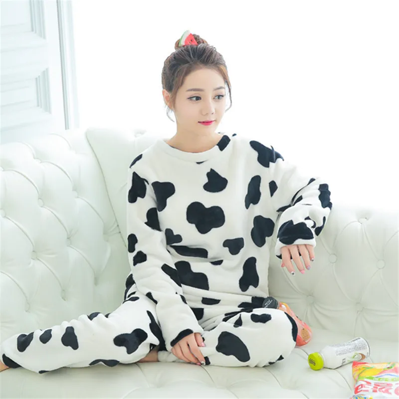 Осенне зимние женские пижамные комплекты толстый теплый вельветовый костюм