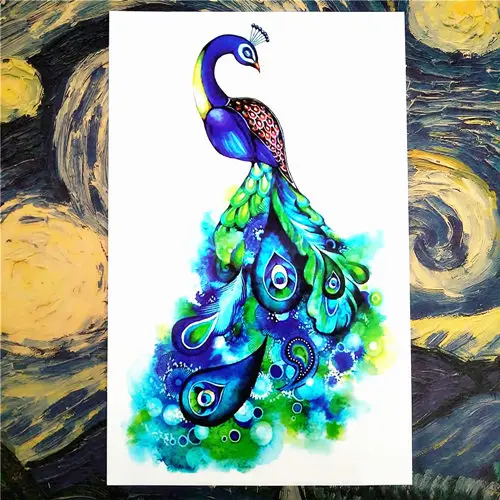 Красный Nu-TATY Wise Owl временная татуировка боди-арт флеш-тату стикер s 12*20 см водонепроницаемый поддельный тату-Наклейка на стену - Цвет: Красный