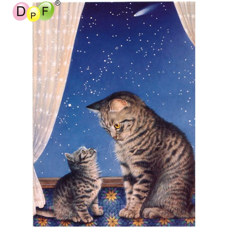 DPF сделай сам большая кошка 5D ремесла Алмазная мозаика полноразмерная вышивка