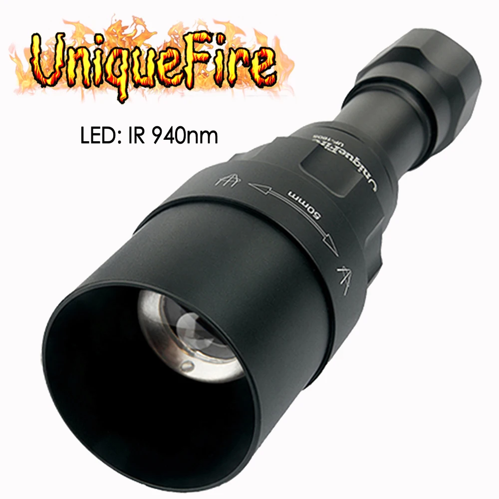 Zoomable IR Flash светильник 8 мм объектив тактический охотничий светильник 850 Нм инфракрасное излучение фонарь ночного видения с винтовкой крепление+ батарея+ CH