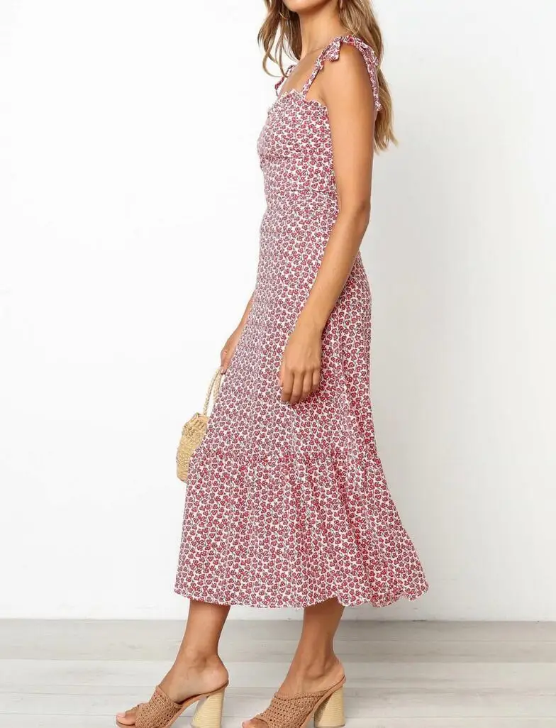 Женское платье с оборками и принтом повседневное длинное пляжное принцессы без