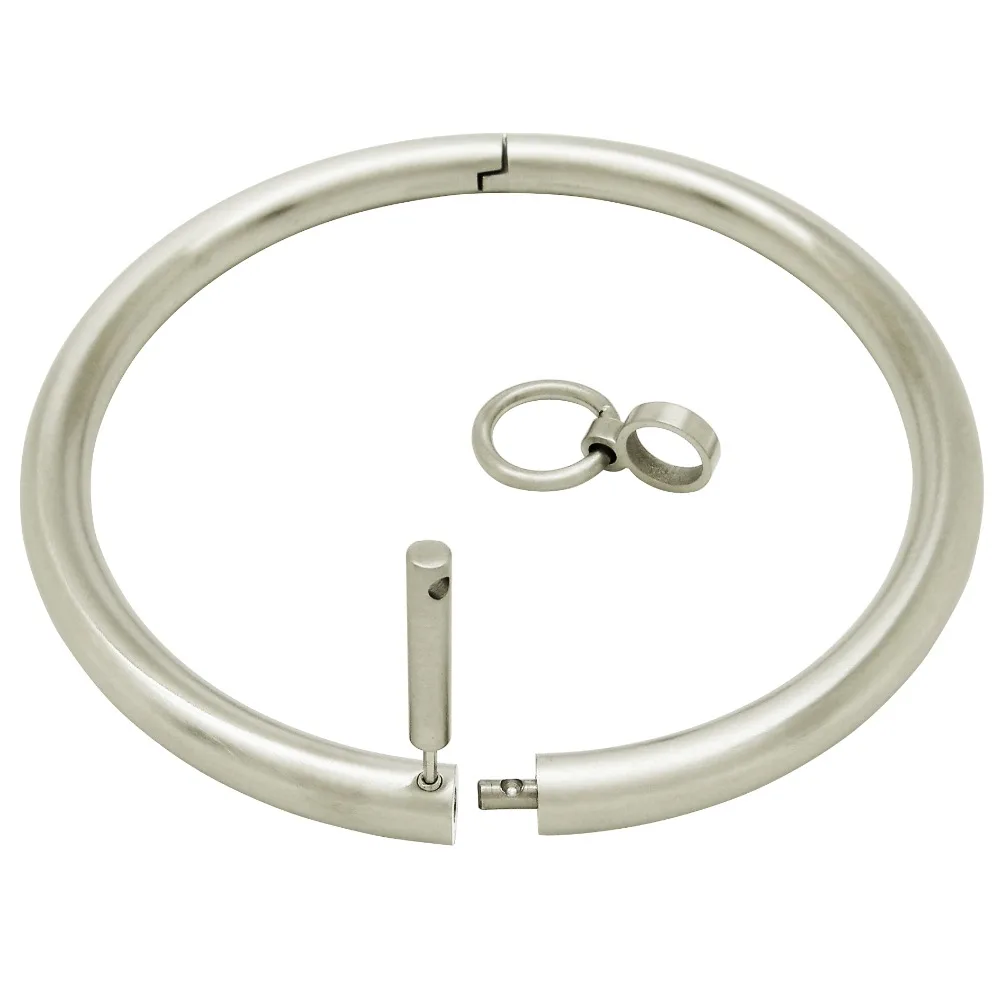 Гладкий матовый воротник из нержавеющей стали круглый Чокеры Сексуальная фетиш