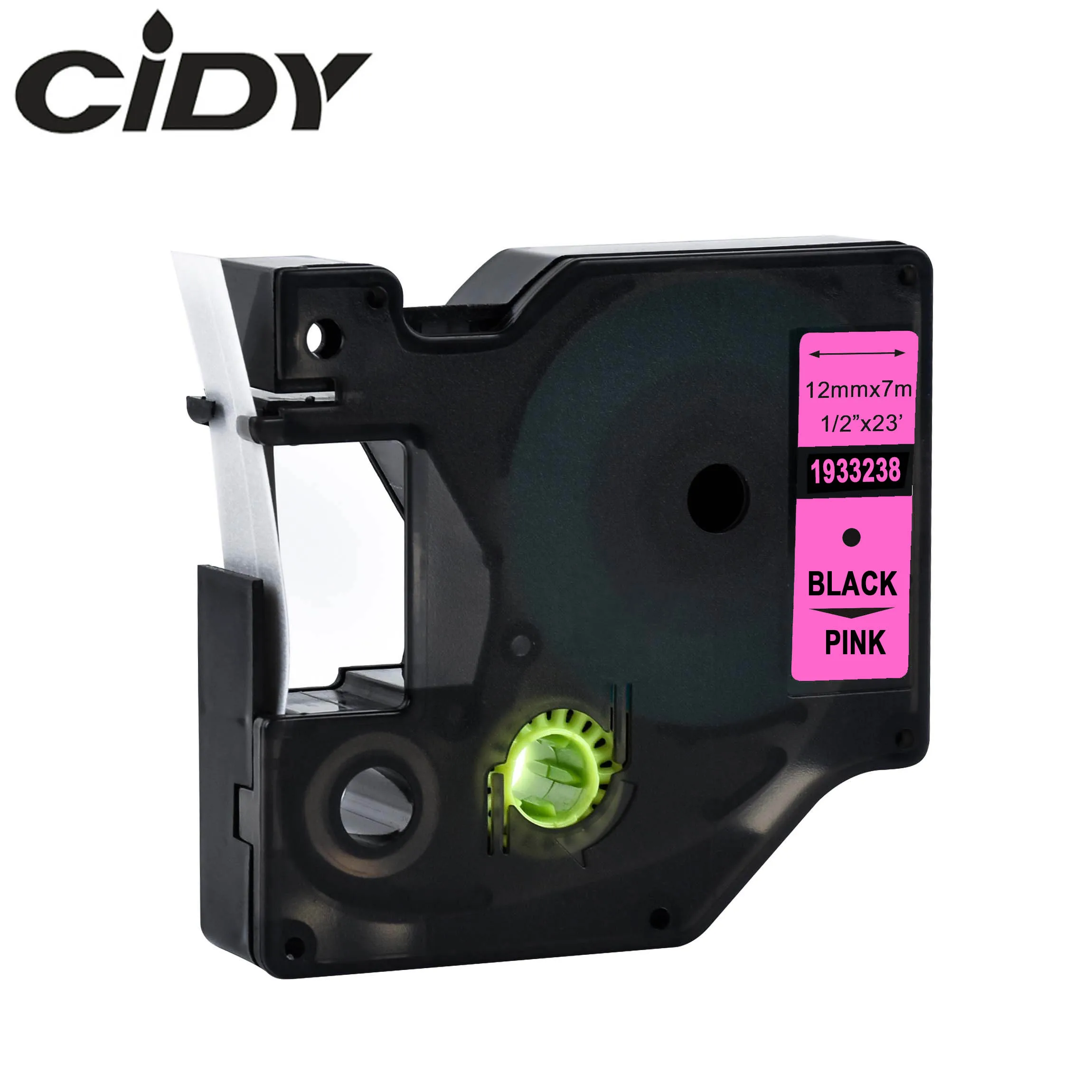 CIDY 5 шт. 45013 клейкие ленты совместимый с DYMO D1 Labelmanager 12 мм черный на белом 45010 45018 45021 40913 для DYMO LM160 LM280 PNP - Цвет: 12mm black on pink