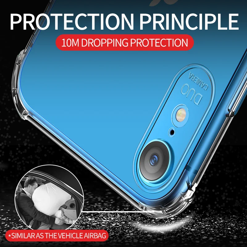Msvii Crystal Clear Airbag Case For iPhone XS Max Soft TPU Silicone Transparent Back Cover X MAX XR Fundas Shell |