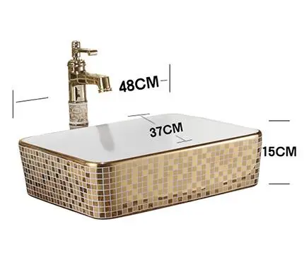 Мозаичная Золотая художественная столешница прямоугольная керамическая
