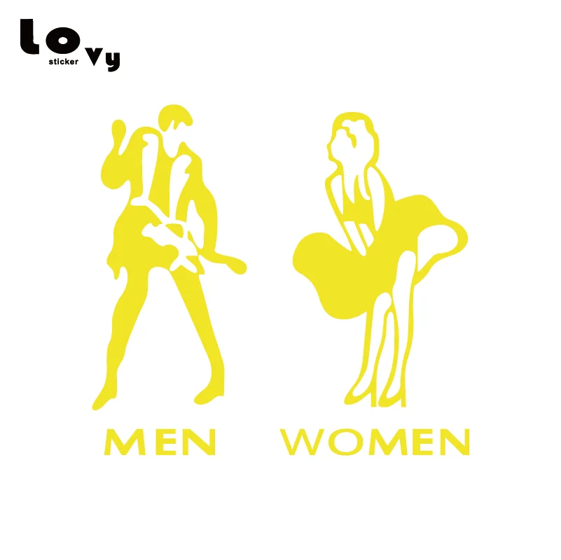 Забавная Виниловая наклейка для туалета мужчин и женщин креативная Настенная
