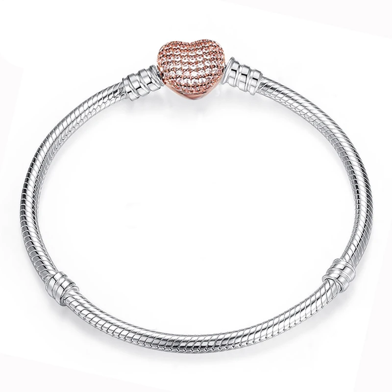 DINGLLY 925, модный серебряный, розовый, золотой браслет, цепочка в виде змеи, браслет, браслеты для мужчин и женщин, подарок для влюбленных пар - Окраска металла: JCL005