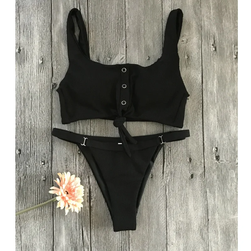 Сексуальные красные бикини с подкладкой женские костюмы maillots halter купальный