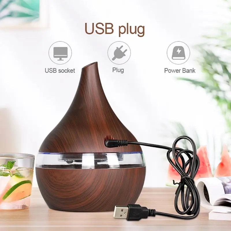 300 мл USB увлажнитель воздуха диффузор ультразвуковой Арома эфирные масла 7 цветов