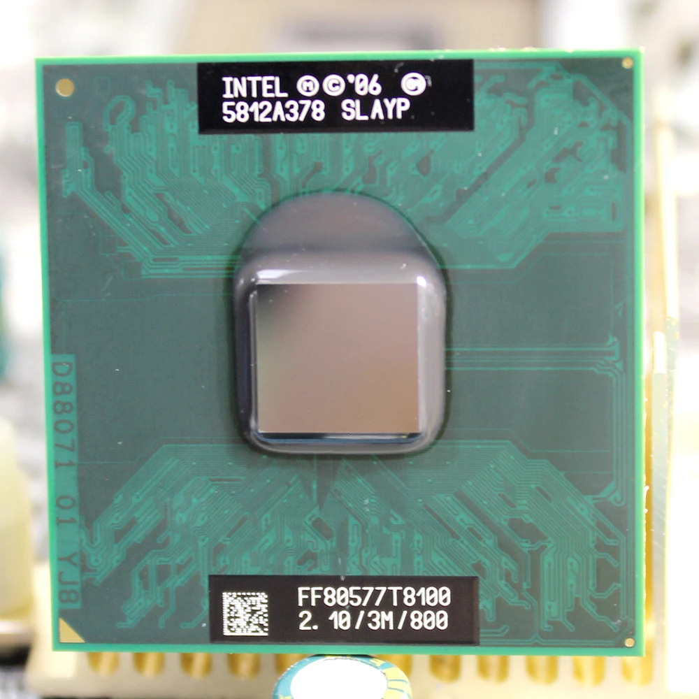 Процессор Intel Core 2 Duo T8100 для ноутбука 1 ГГц 3 Мб кэш памяти 800 дюйма два