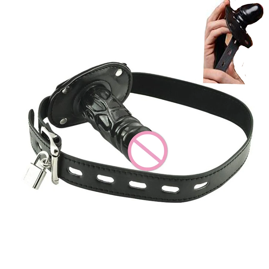 Петух голова силиконовый рот кляп кожаный ремень для дилдо БДСМ мордочка