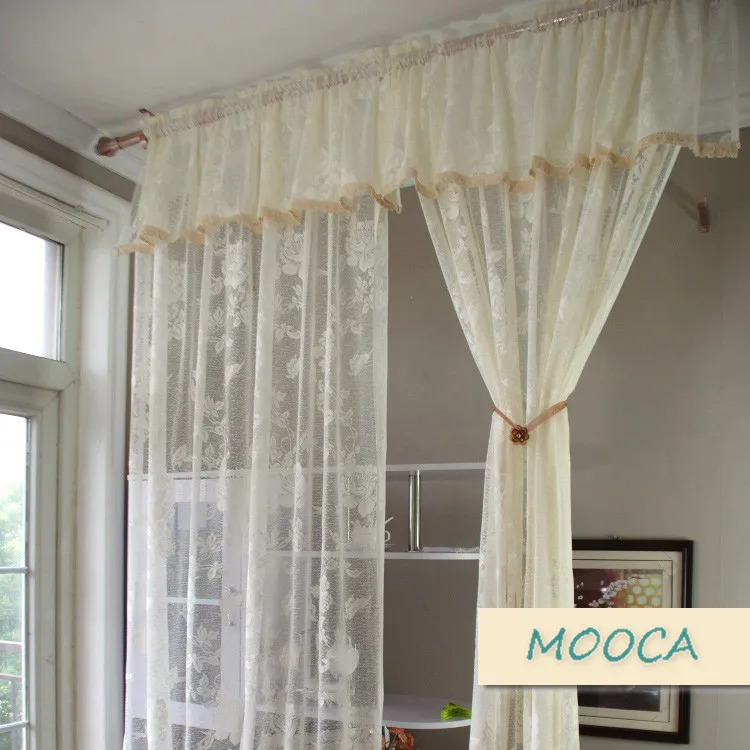 Белый Кружевной занавес цвета слоновой кости винтажный для гостиной готовый с