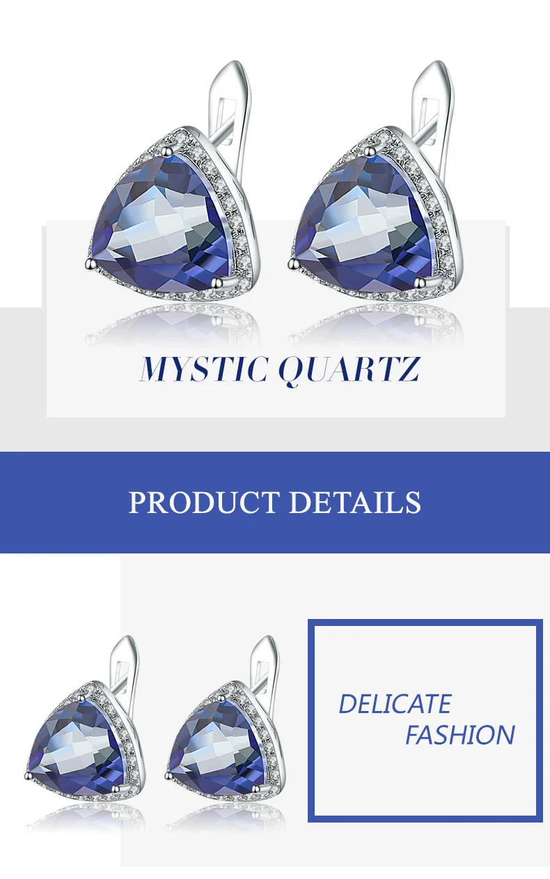 Gem's Ballet 4.48Ct натуральный иолит синий мистический кварцевый камень серьги гвоздики для женщин 925 пробы серебряные ювелирные изделия