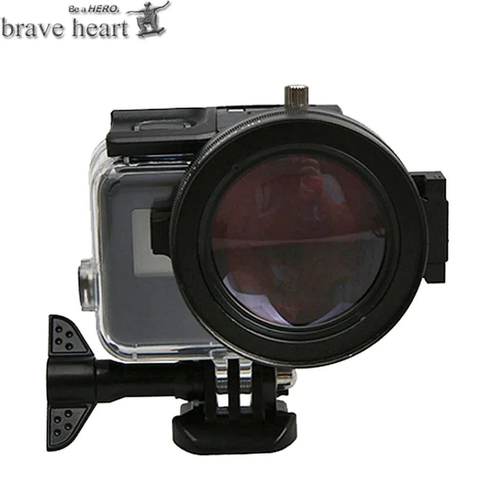 Объектив для камеры brave heart HERO 5 58 мм 16x Macro CPL + чехол UV красный фильтр GoPro Go pro hero Hero