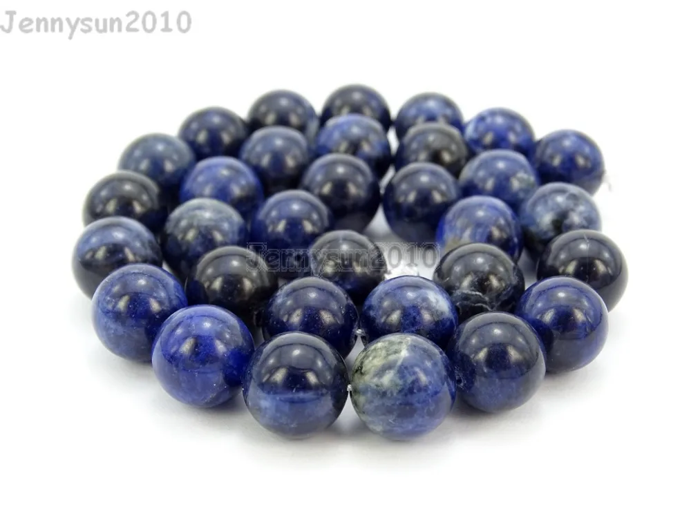 

Natural Sodalite 12mm Gems stones Round Ball Loose Spacer Beads 15'' 5 Strands/ Pack