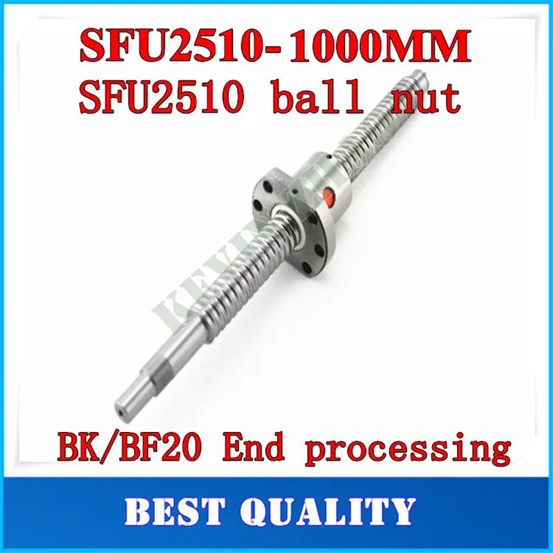 25 мм 2510 шаровой винт С7 SFU2510 1000 BK20 BF20 обработка конца один фланец одиночный гайка