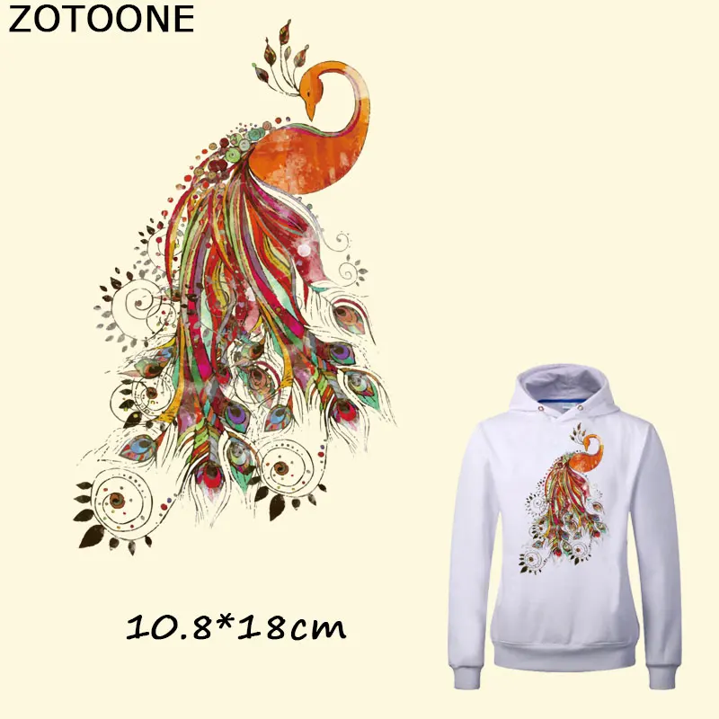 ZOTOONE красивый павлин для переноса утюгом нашивки одежды украшения DIY полосы