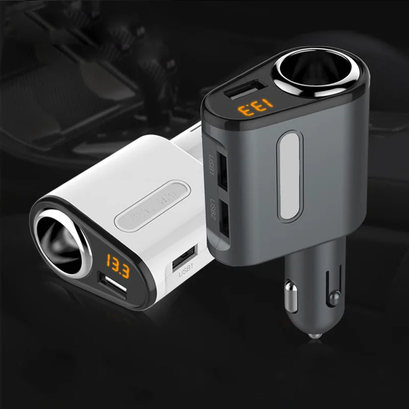 Rylybons тройной Переходник usb для зарядки в машине светодиодный дисплей 3 порта