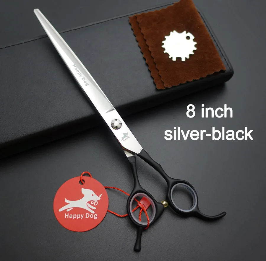 8 in. silver-black 7," /8" профессиональные ножницы для ухода за собаками, ножницы для резки/ножницы JP440C - Цвет: 8 in. silver-black
