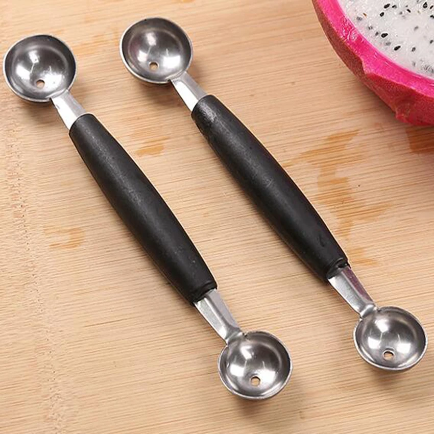 1pcs Steel Multifunction Dual Double-end Melon Ice Cream Spoon Sorbet Dessert Dig Ball Fruit Scoop Kitchen Cook Tool | Дом и сад