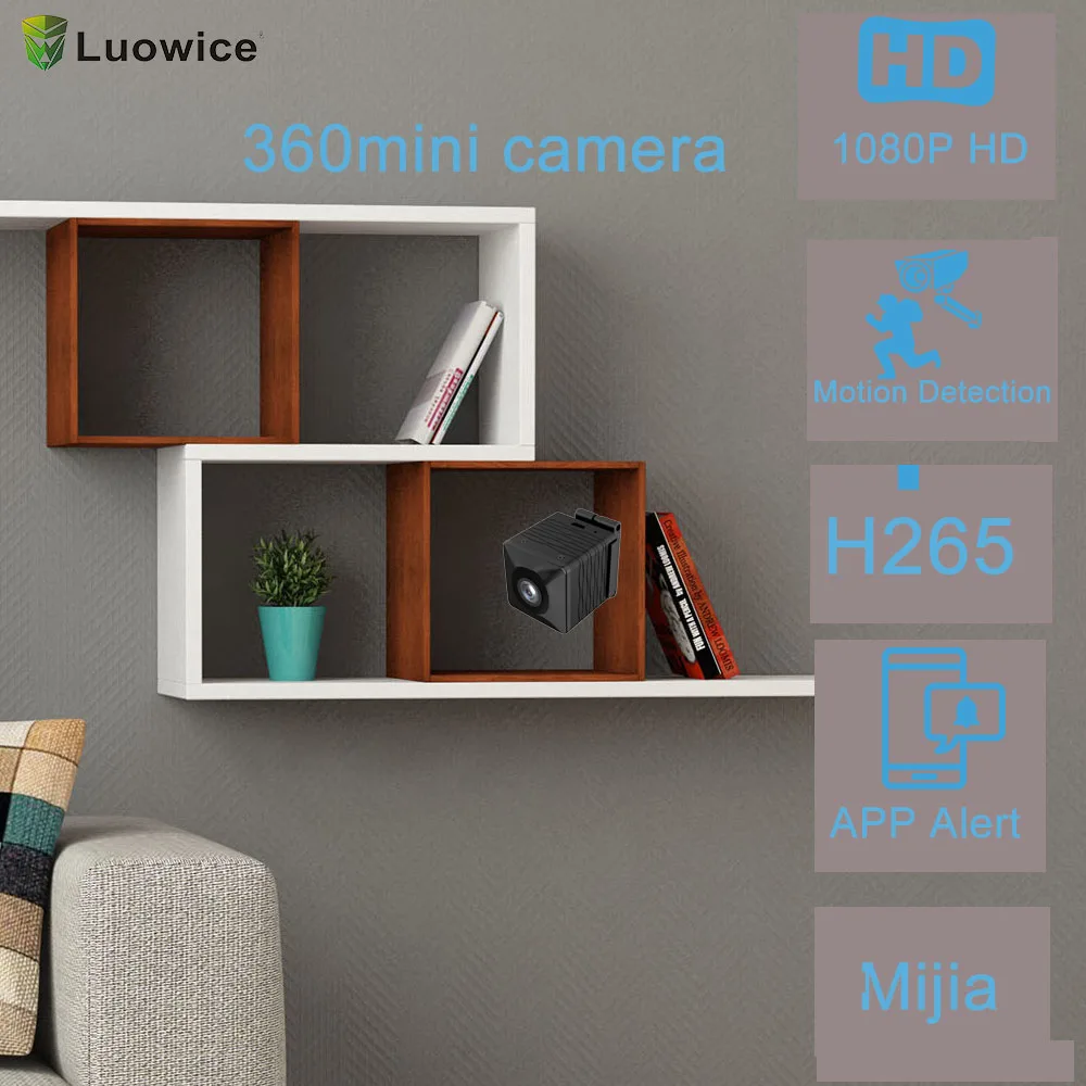 Панорамная мини-камера видеонаблюдения Luowice 1080p full HD 360 дюйма Wi-Fi | Безопасность и