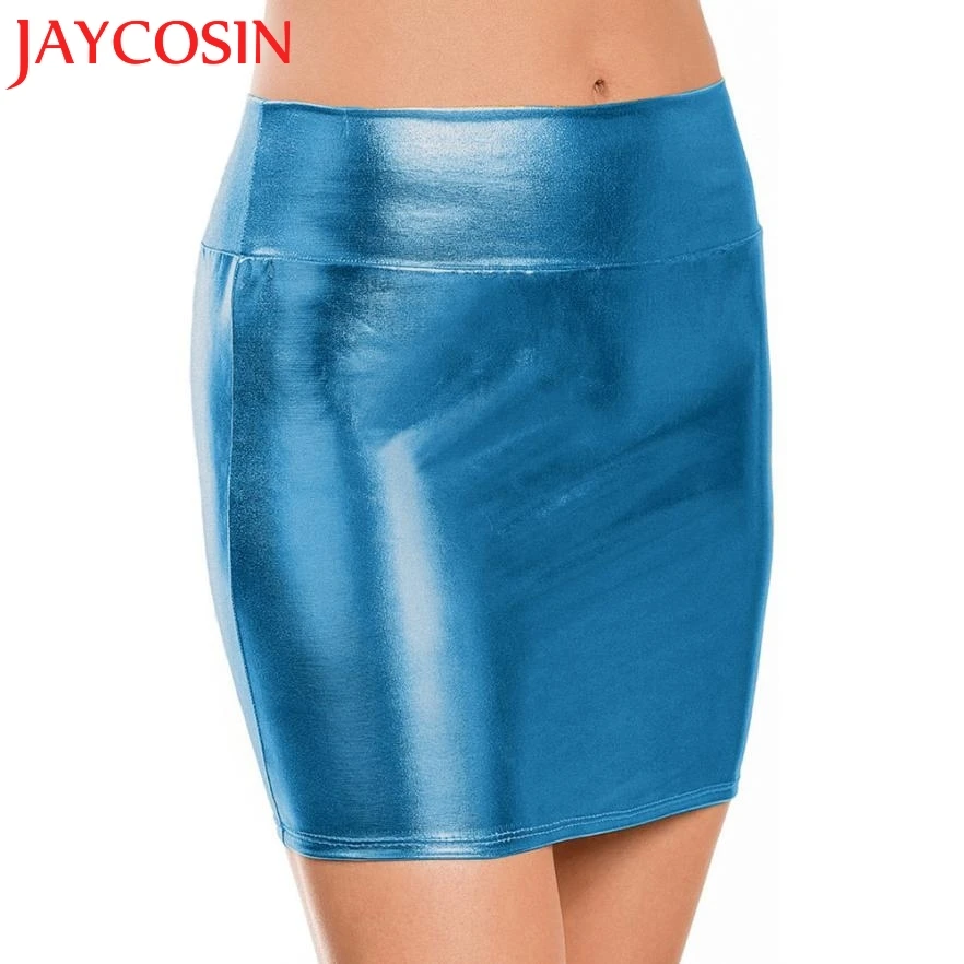 JAYCOSIN 2018 Женская юбка из искусственной кожи облегающая короткая прямая мини-юбка
