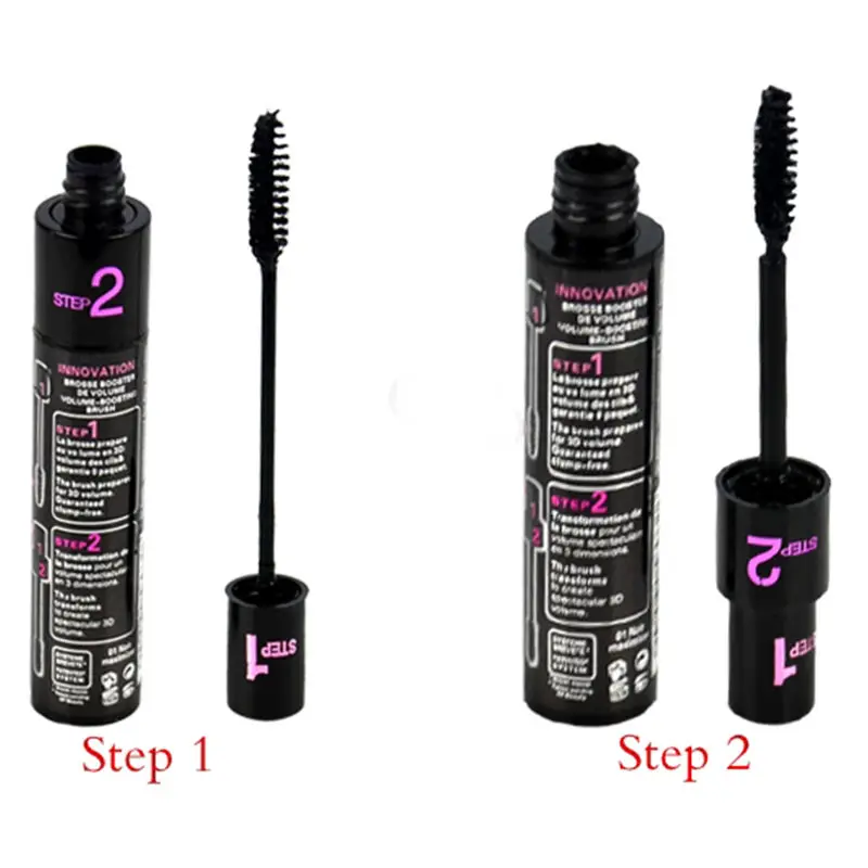 

black double adjustable quantity mascara Long thick coils warped waterproof shading Cosmetics eyelash extension brush