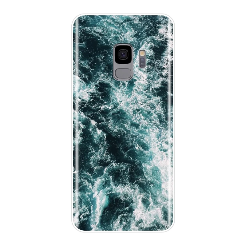 Мягкий чехол для телефона Samsung Galaxy S8 S9 Plus S5 S6 S7 Edge силиконовый волнистый пляжный Note