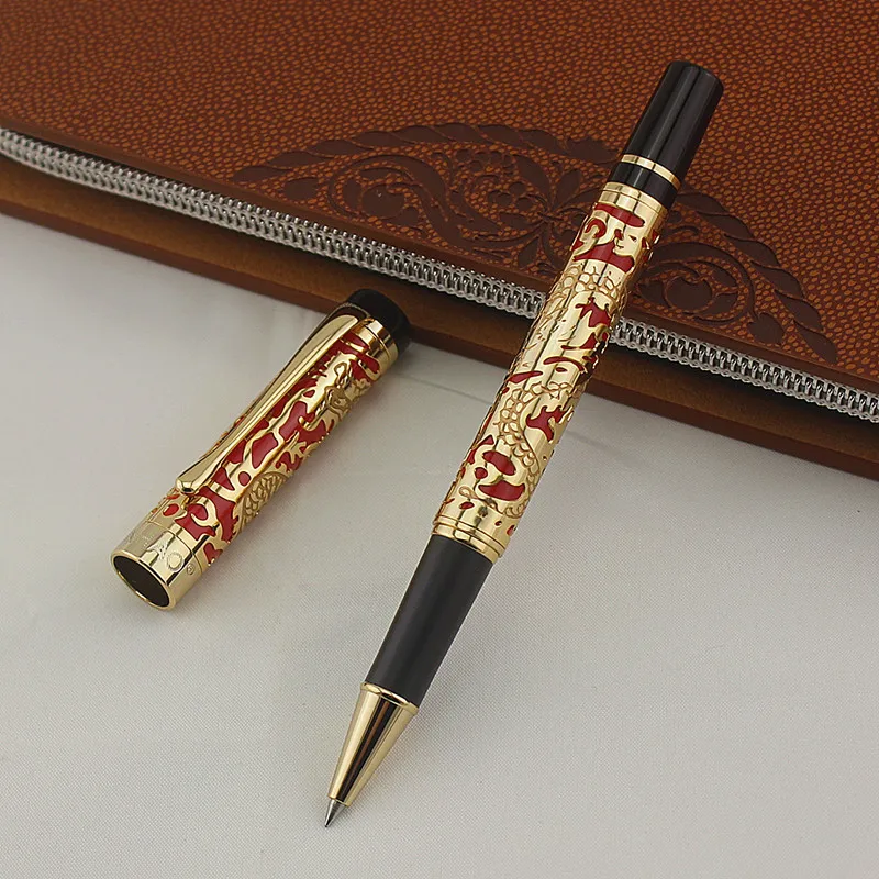 Jinhao 5000 красная и Золотая шариковая ручка ВЕК Дракон тисненые роскошные