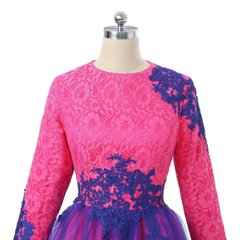 Синий мусульманские Вечерние платья трапециевидной формы одежда с длинным