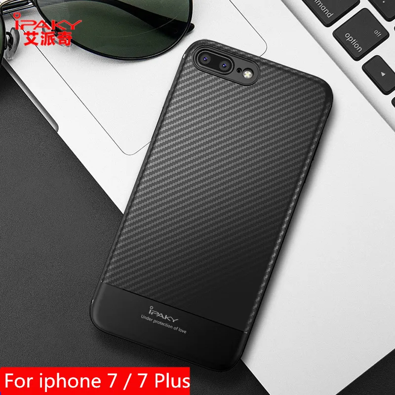 Чехол для iPhone 7 ультратонкий ipaky coque 8 plus тонкий чехол из углеродного волокна