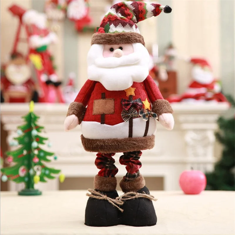 Santa Claus 1 шт. стоящая большая Выдвижная Рождественская Кукла Санта-Клаус/Снеговик/фигура оленя Рождественская елка украшения Рождественские подарки для детей - Цвет: Santa Claus