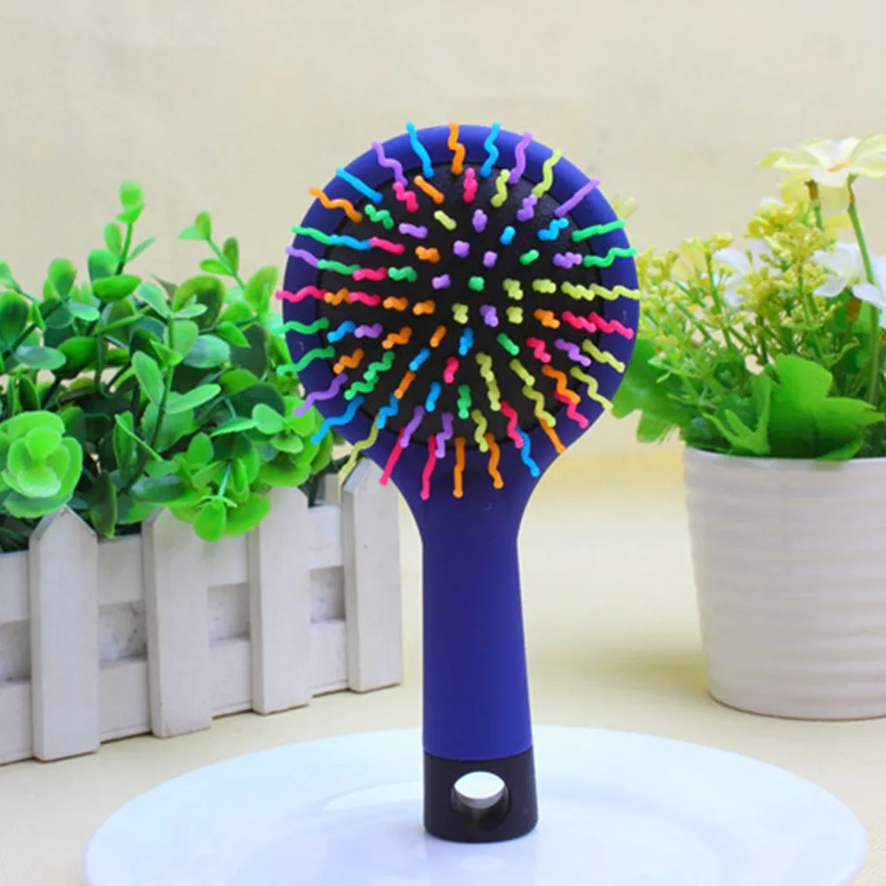 

Portable Hair Brush Comb Round Anti-static Curly Brush Natural Bristle Wood Handle Hair Styling Comb