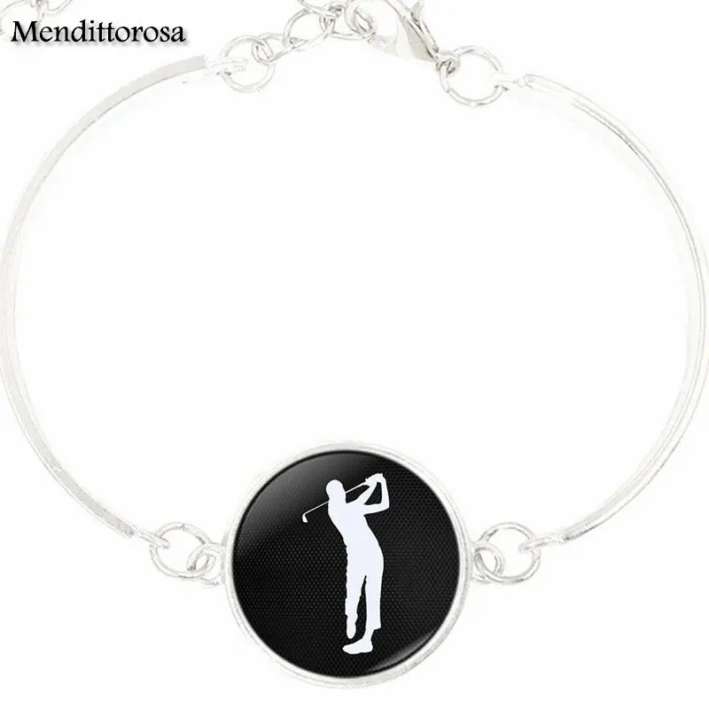 Новый бренд ювелирные изделия Golf Player с посеребренным стеклом браслет Caochon для
