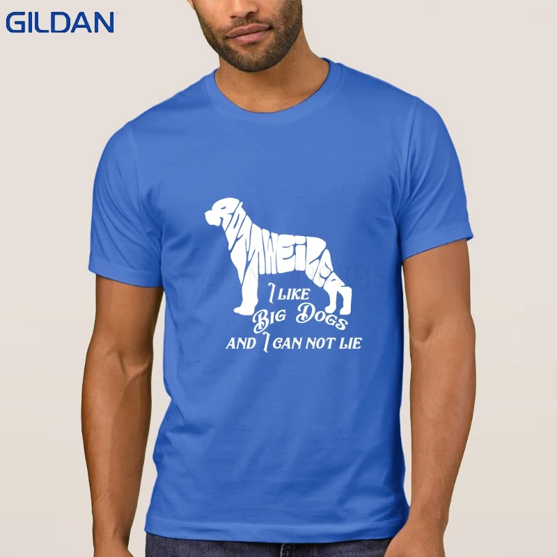 Трикотажные Ротвейлер я люблю большие собаки футболки оригинальные Camiseta