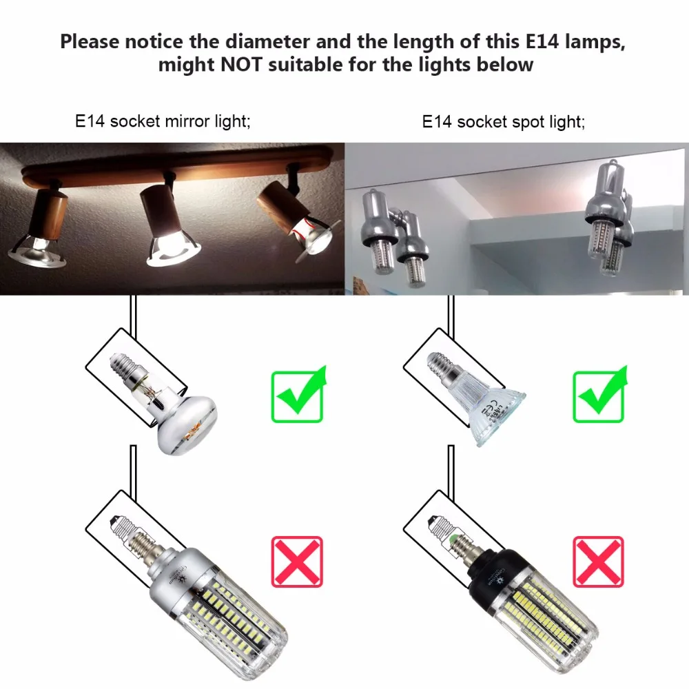 4 шт. смарт-ic E14 38X5736 SMD светодиодный Лампа Кукурузы 5 Вт люменов свет лампы 85-265 В